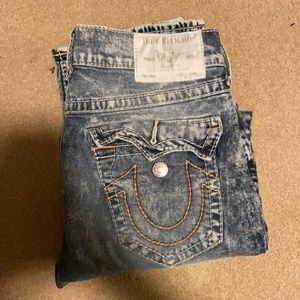 Men’s True religion Ricky relaxed straight acid wash jeans